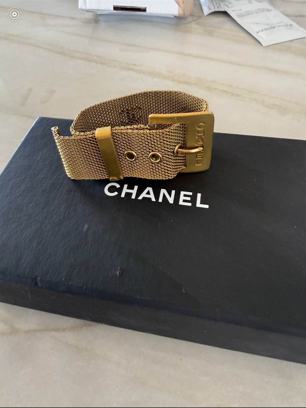 CHANEL Gold Mesh bracelet Vintage 1994